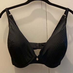 NWOT Third Love 24/7 Seamless Stripe Plunge Bra Black 34F 34DDD